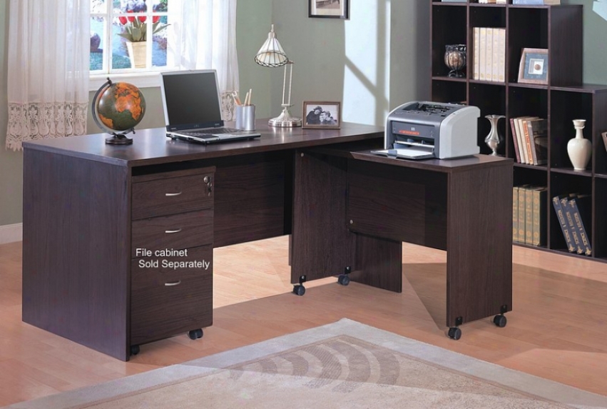 L-shaped Contemporary Home Office Writing Desk With Return