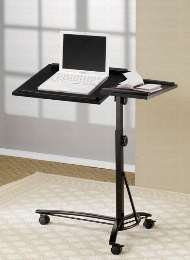 Laptop Computer Stand With Adjustable Eminence In Black Finish