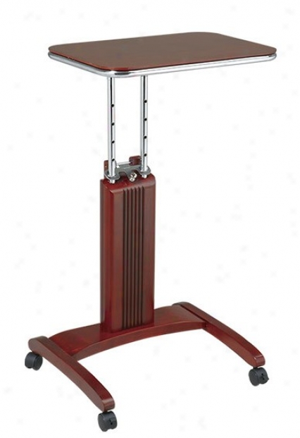 Laptop Stand With Adjustable Height In Light Cherry Finish