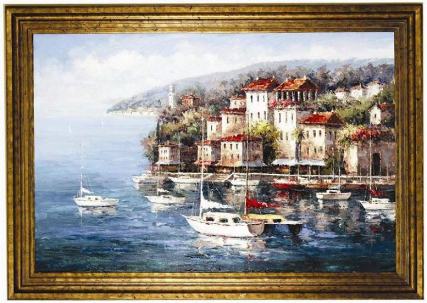 Large Hand Painted Oil Painting On Canvas With Frame