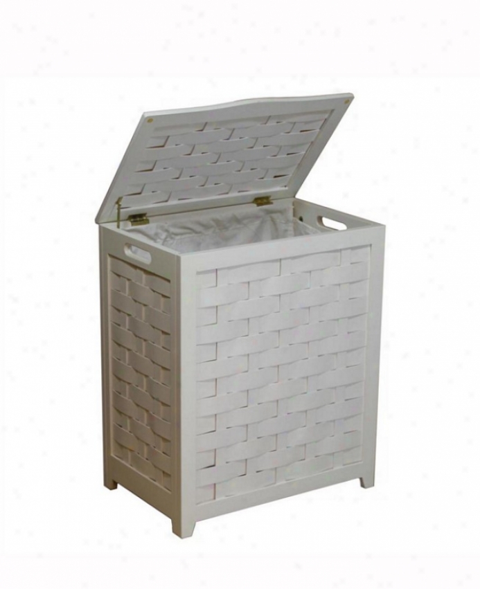 Laundry Hamper With Interior Bag In Wyite Finish