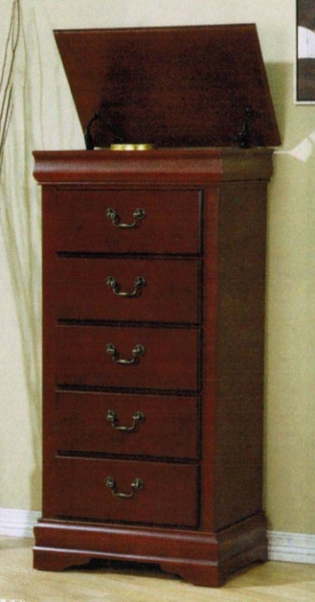 Lingerie Bedroom Chest Phillipe Style In Cherry Oak Finish