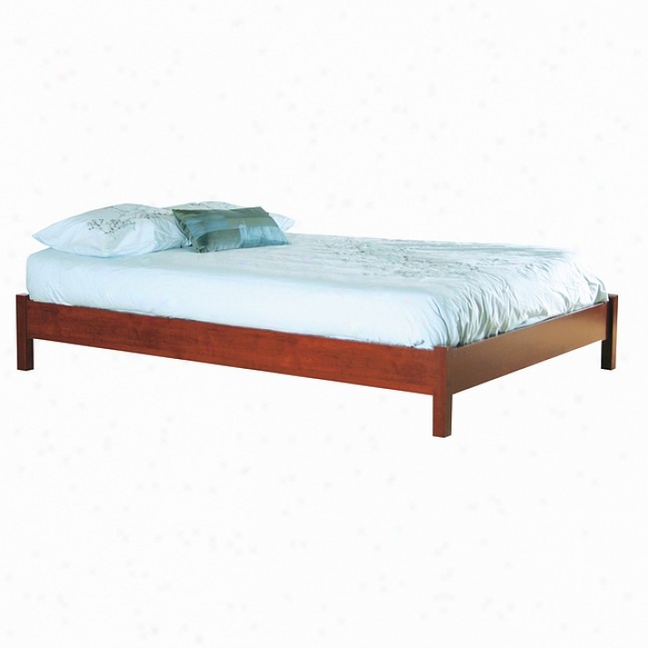 Louis-philippe Style Cherry Finish Qeen Size Low Profille Bed