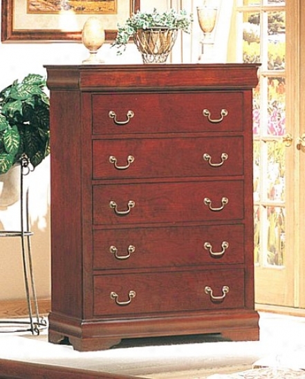 Louis Philliipe Style Cherry Finish Wood Chest /dresser