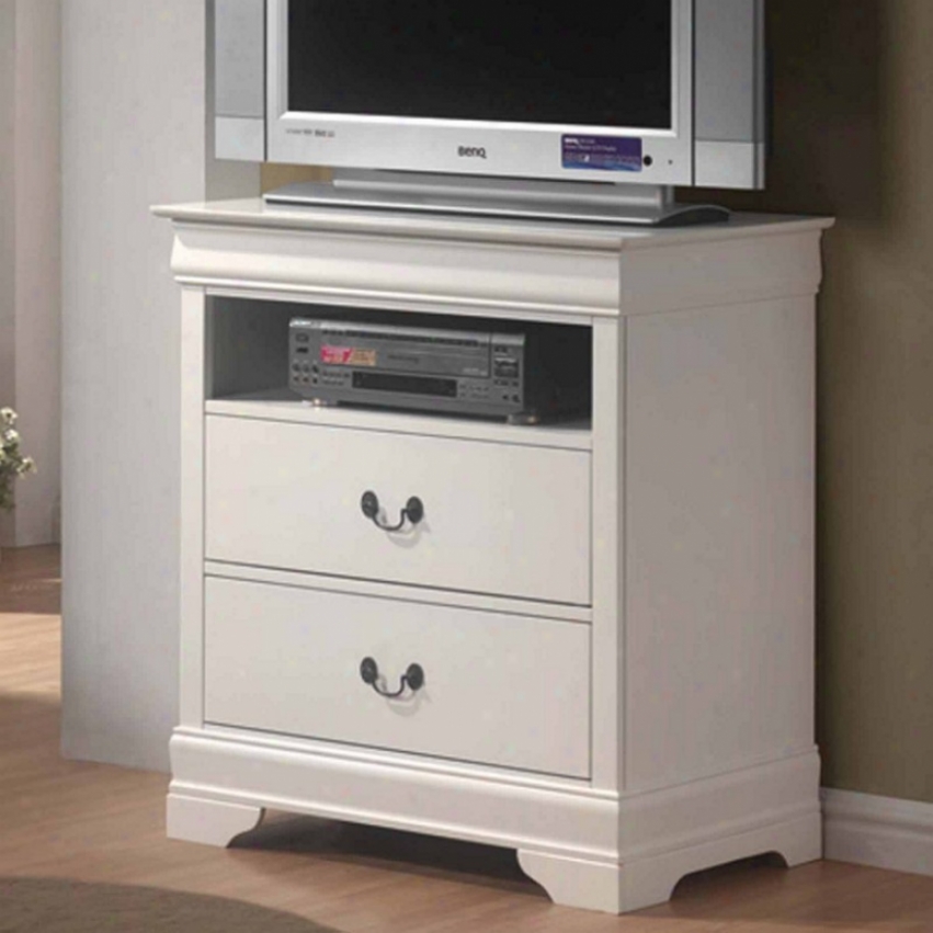 Media Chest Tv Dresser Louis Philippe Style In White Finish