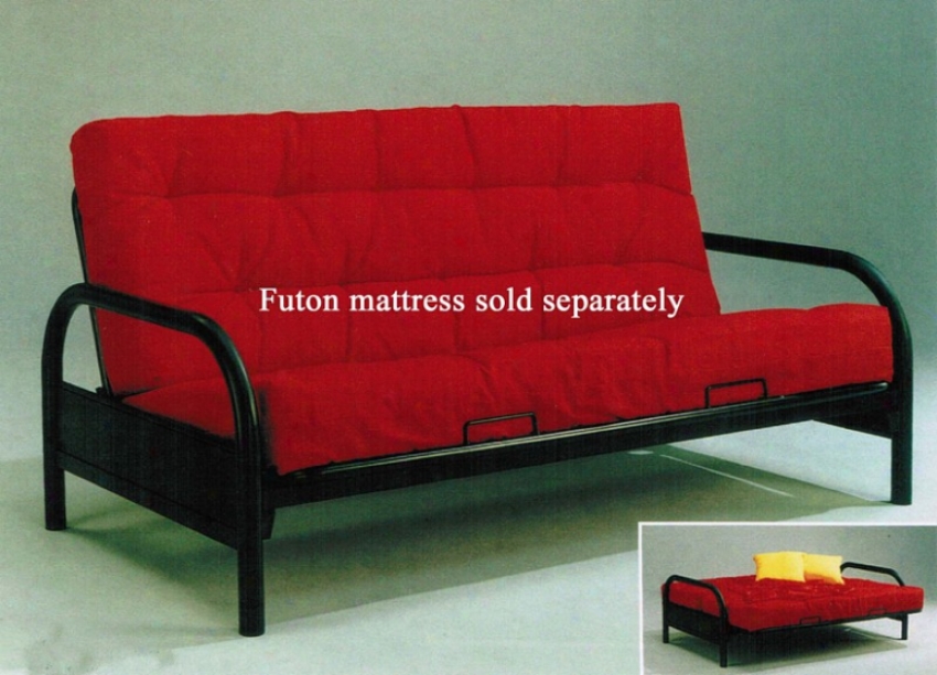 Metal Aen Span Futon In Black Finish