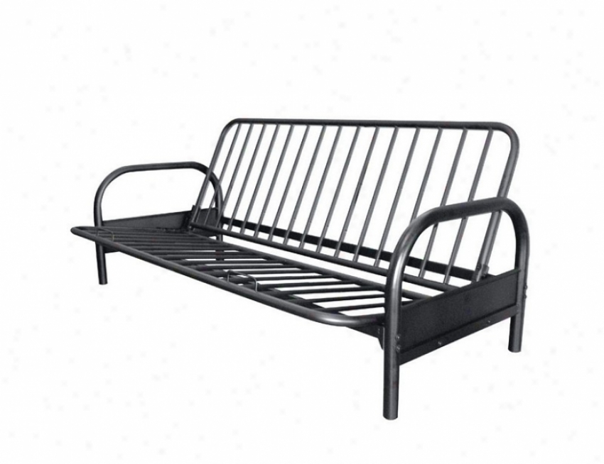 Metal Futon Frame In Panted Black Finish