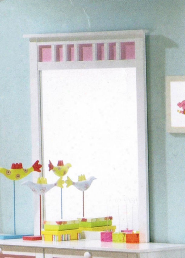 Mirror With Interchangeable Panels In White Accomplish