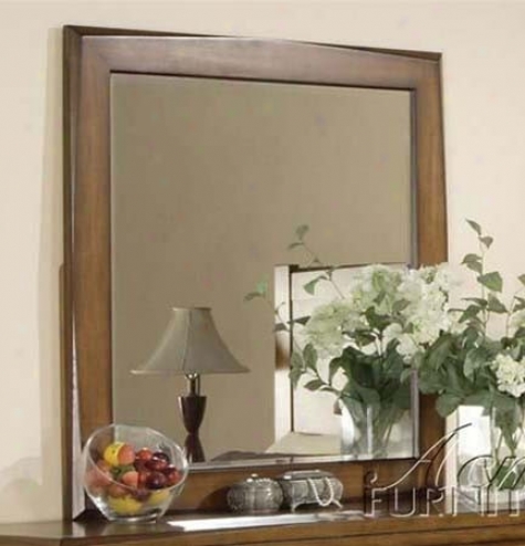 Mirror With Wooden Frame In Ask Oak Finish