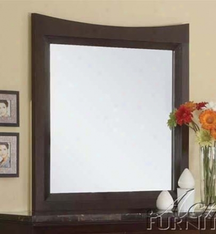 Mirror With Wooden Form In Espresso Finish