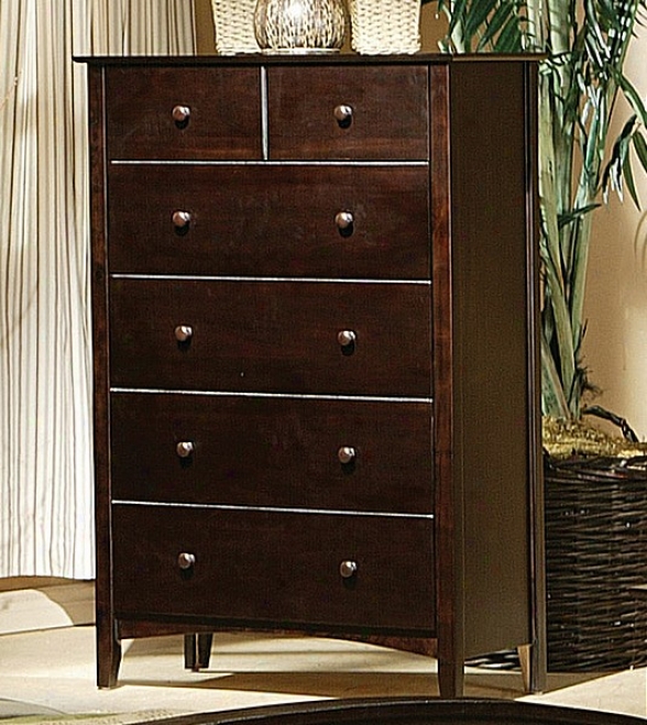 Mission Manner Cappuccino Finish Hardwood Bedroom Chest