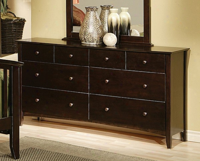 Mission Style Cappuccino Finish Hardwood Storage Chest Dresser