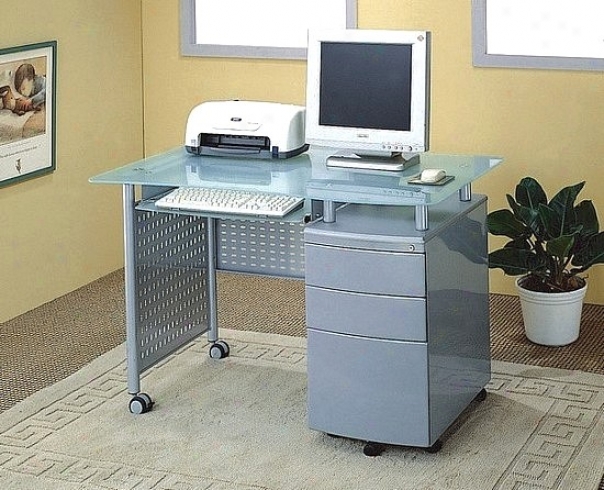 Modern Computer Desk Office Table Work Station W/file Cabinet
