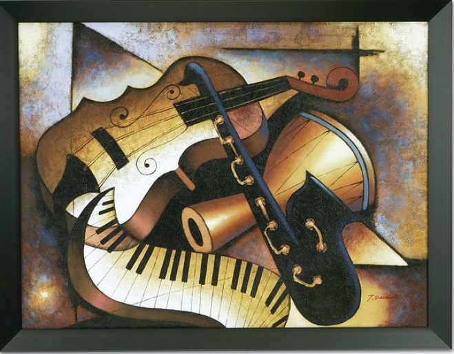 Music Themed Hand Painted Oil Painting On Canvas