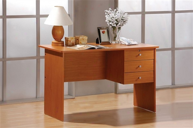 Napa Oak Finish Close Office Writing Desk With Drawers