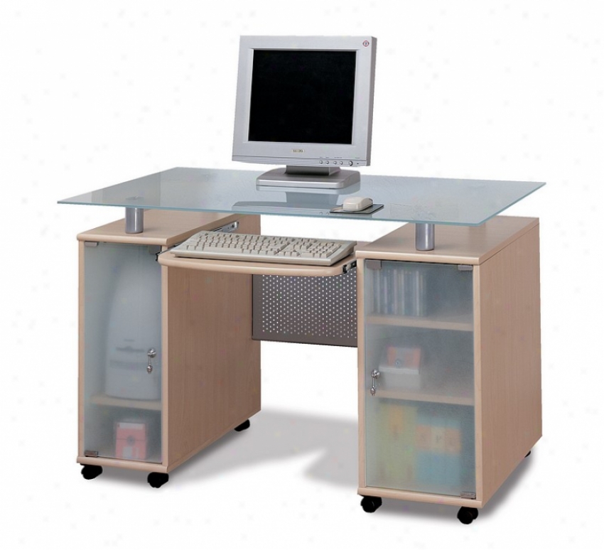 New Natural Finish Modern Computer Desk Office Table Work Station