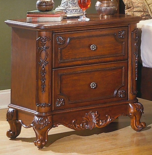 Night Stand Cabriole Legs In Warm Cherry Finish