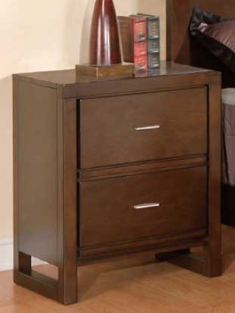 Night Stand Contemporary Style In Warm Brown Finish