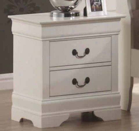 Night Stand Louis Philippe Style In White Finish