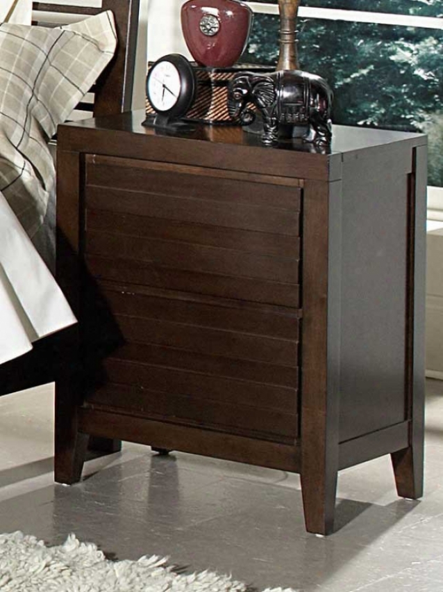 Night Stand Routed Drawers Design In Warm Espresso