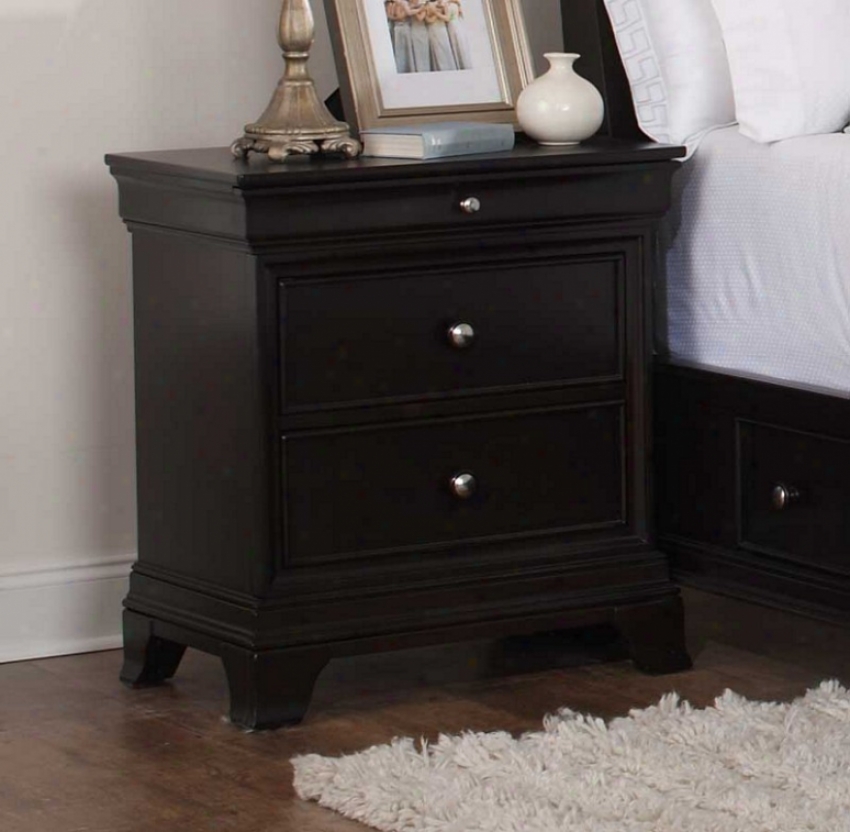 Night Stand Traditional Style In Deep Cherry Finish