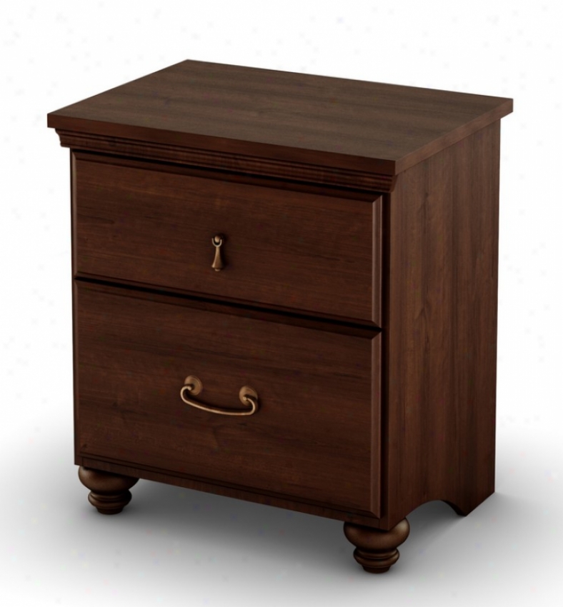 Night Stand With Drawers In Cherry Finish