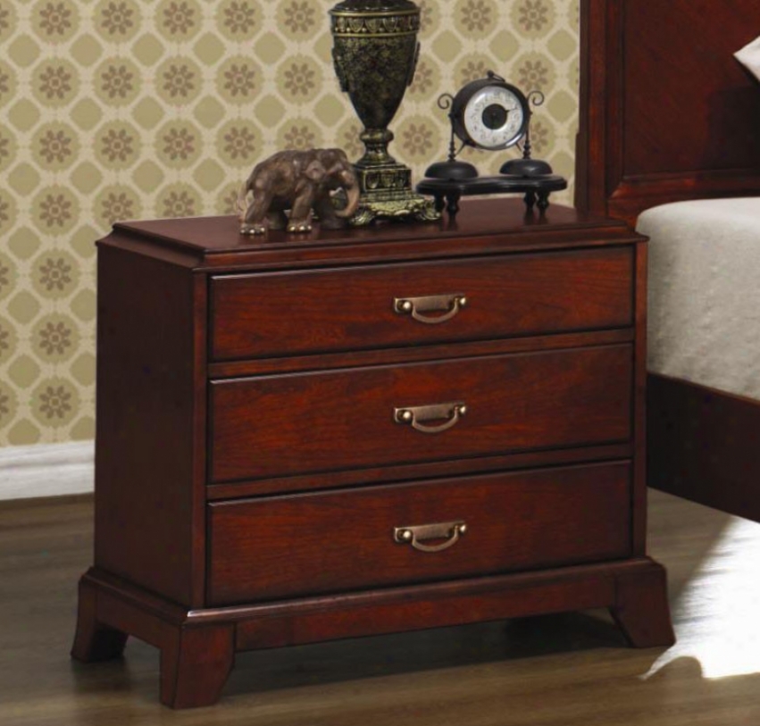 Night Stand With Flared Legs In Cherry Finish