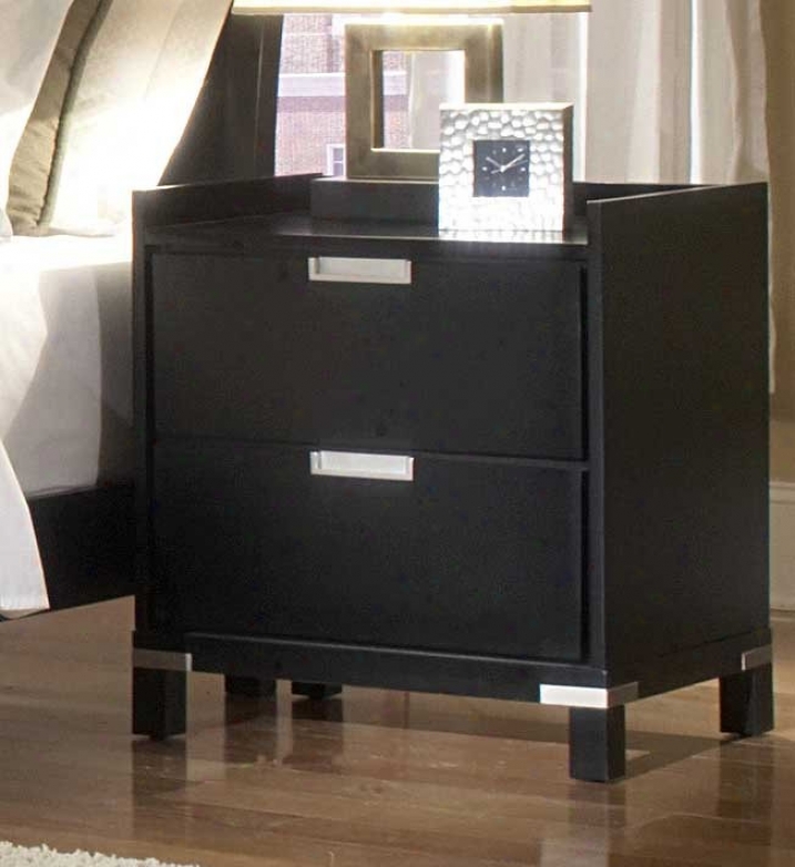 Nihgt Stand With Metal Accent In Black Finish