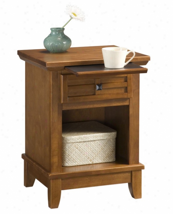 Night Stand With Pull-out Waiter In Cottage Oak Finish