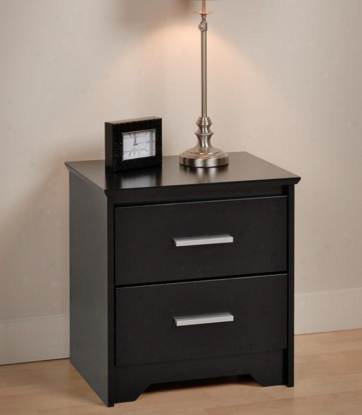 Night Resist  With Two Drawers In Black Finish