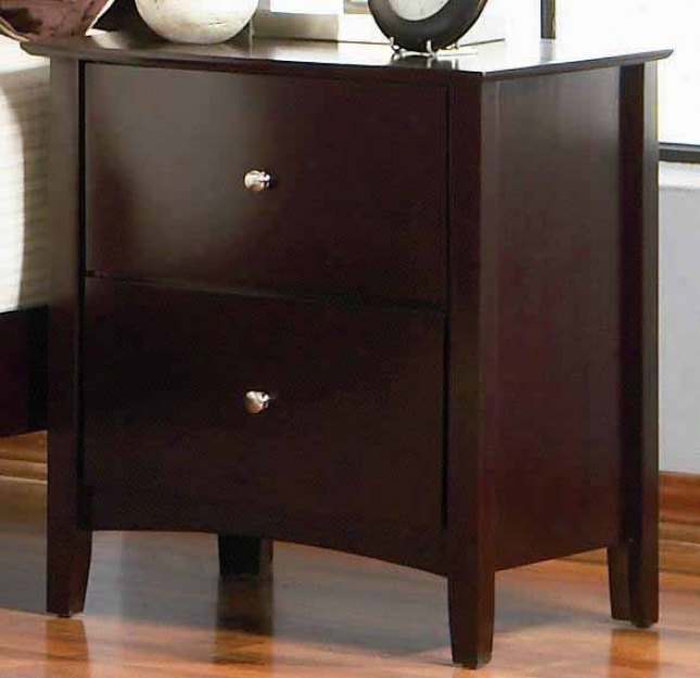 Night Stand With Pair Drawers In Ricg Merlot Finish