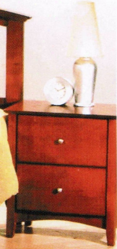 Nightstand Contemporary Style Cherry Finish