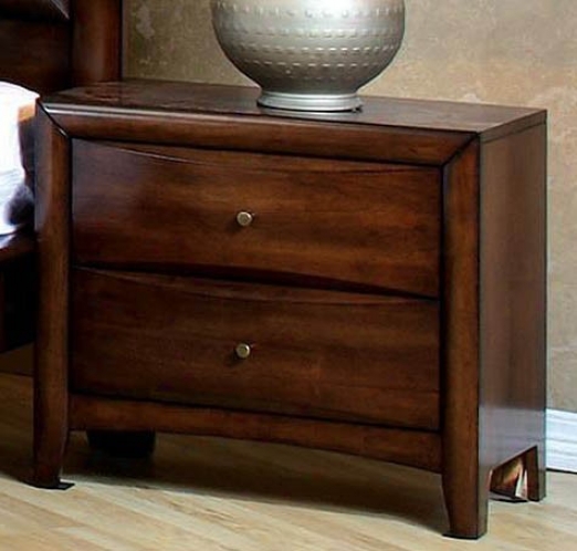 Nightstand Contemporary Style In Brown Finish