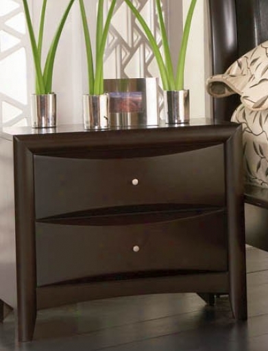 Nightstand Contemporary Style In Cappuccino Finish