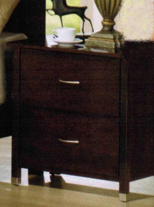 Nightstand Contemporary Style In Espresso Finish