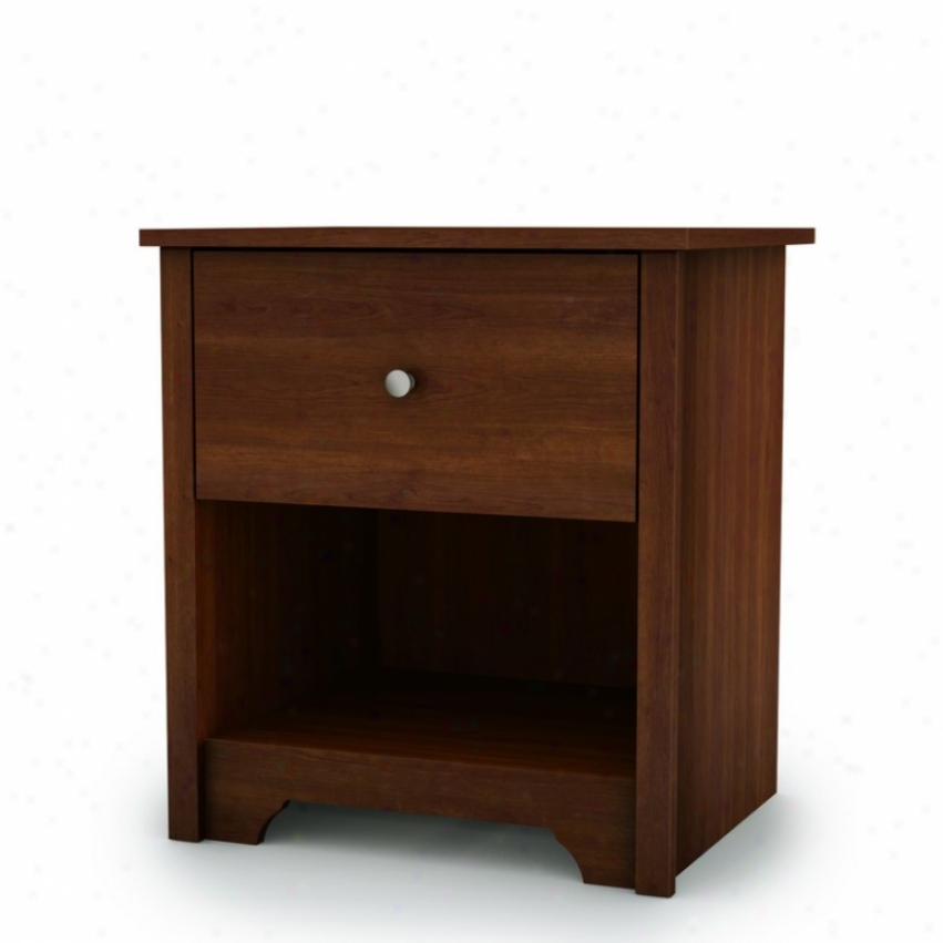 Nightstand Contemporary Style In Sumptuous Cherry Finish