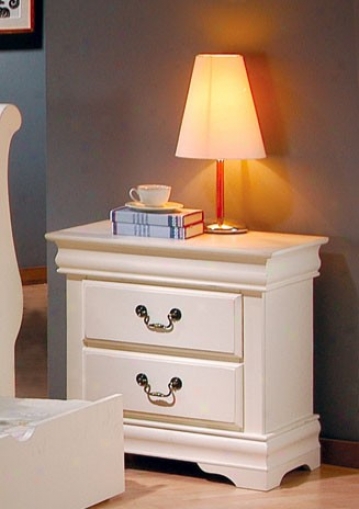 Nightstand Louis Philippe Styyle In Antique White Finish