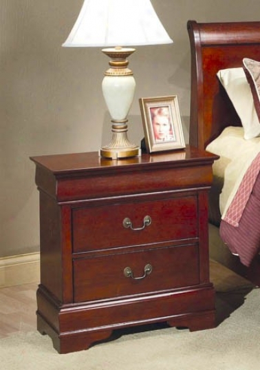 Nightstand Louis Philippe Style In Cherry Finish