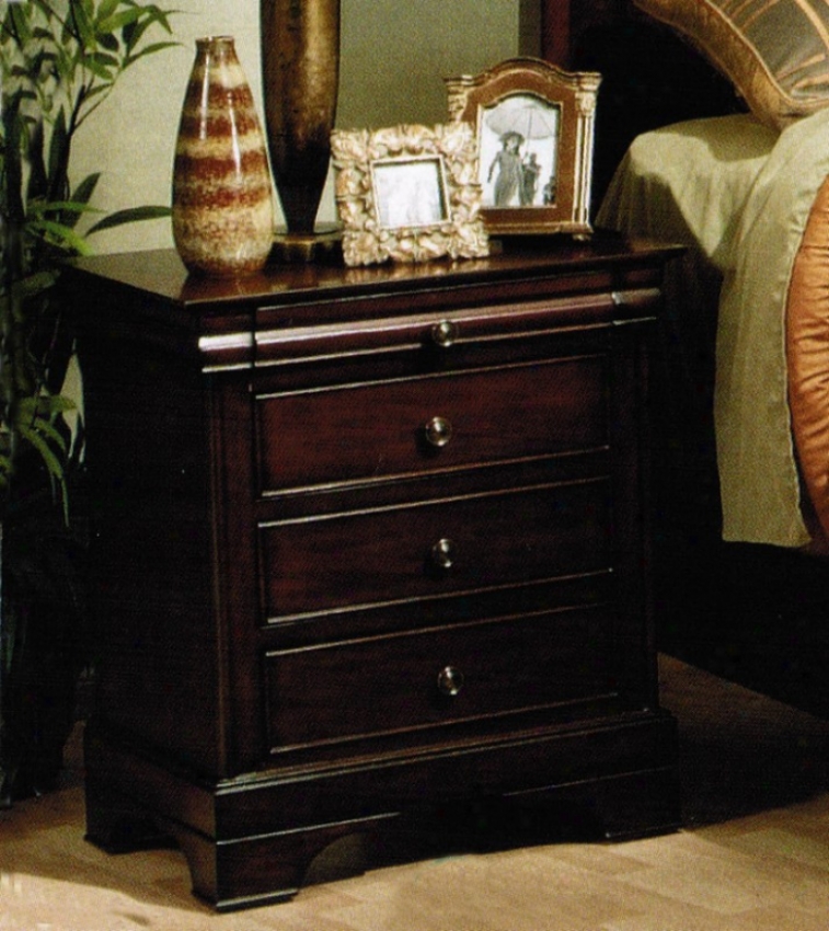 Nightstand Louis Philippe Style In Deep Mahogany Finish