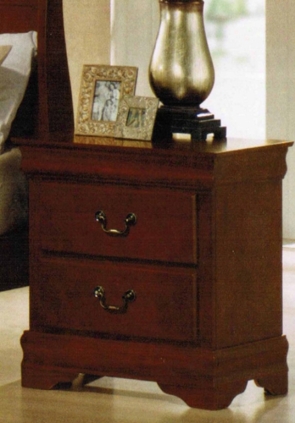 Nightstand Louis Pbillipe Style In Cherry Oak Finish