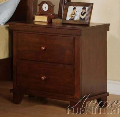 Nightstand With Ball Handles In Cherry Polishing