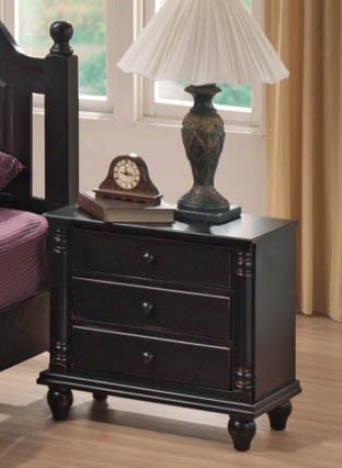 Nightstand With Bun Shaped Legs In Black End