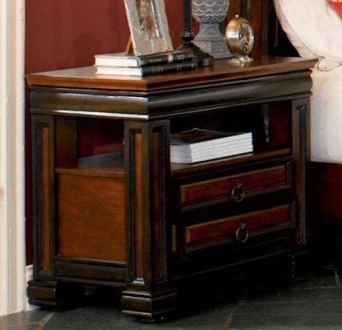 Nightstand With Carved Posts In Two-tone Finish