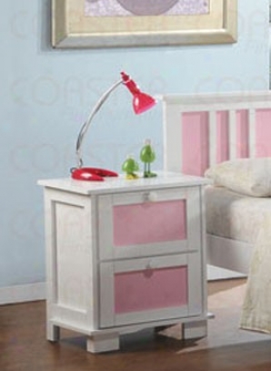 Nightstand With Interchangeable Panels In White Finish