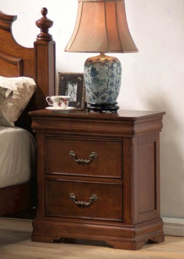 Nightstand With Louiss Philippe Style In Rich Caramel Finish