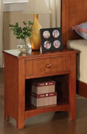 Nightstand With Open Shelf In Brown Finish