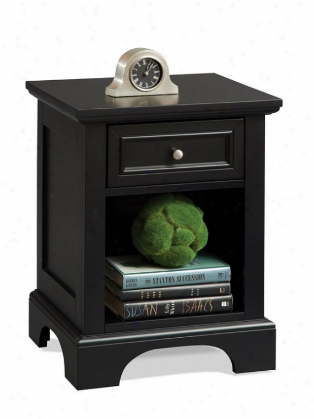 Nightsatnd With Open Shelf In Ebony Finish