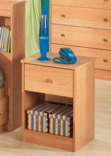 Nightstand With Open Shelf In Oak Finish