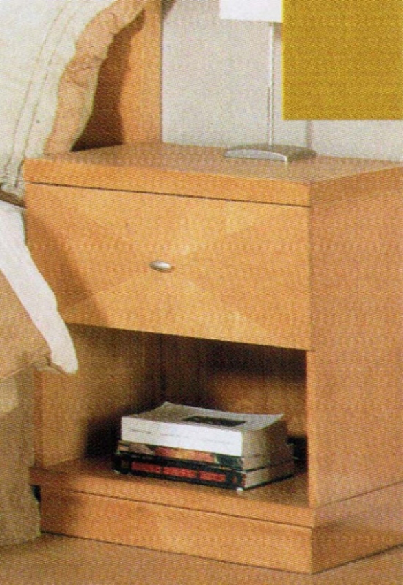 Nightstand With Storage Drawer Contemporary Style Oak Finish