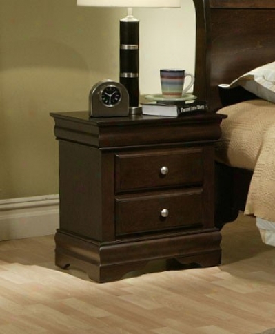 Nightstand With Storage Drawers In Cappudcino Finish